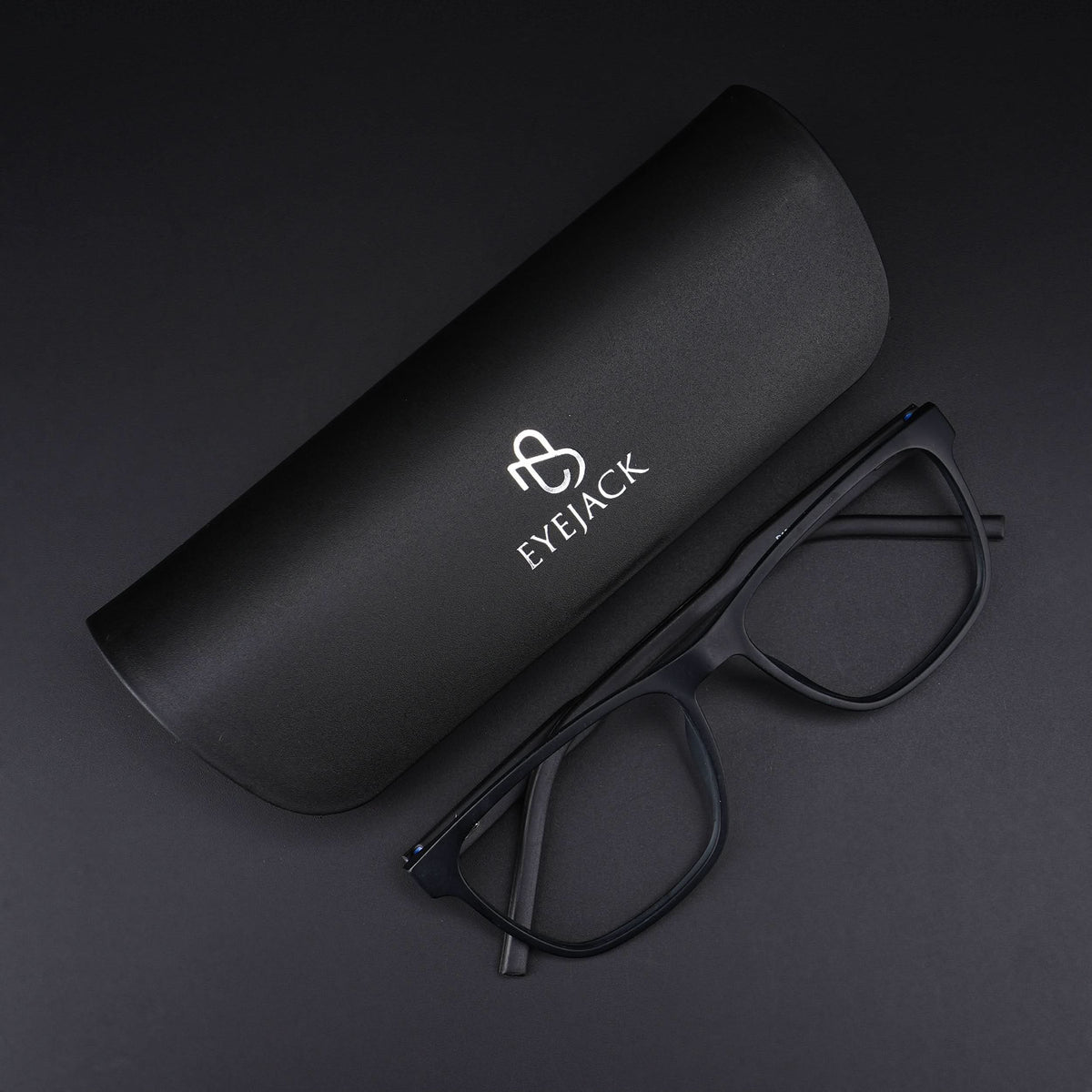 Eyejack Rush Matt Black Square Eyeglasses for Men & Women (1010CL731-C7)