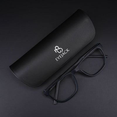 Eyejack Rush Matt Black Square Eyeglasses for Men & Women (1010CL731-C7)