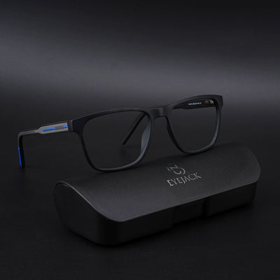 Eyejack Rush Matt Black Square Eyeglasses for Men & Women (1010CL731-C7)