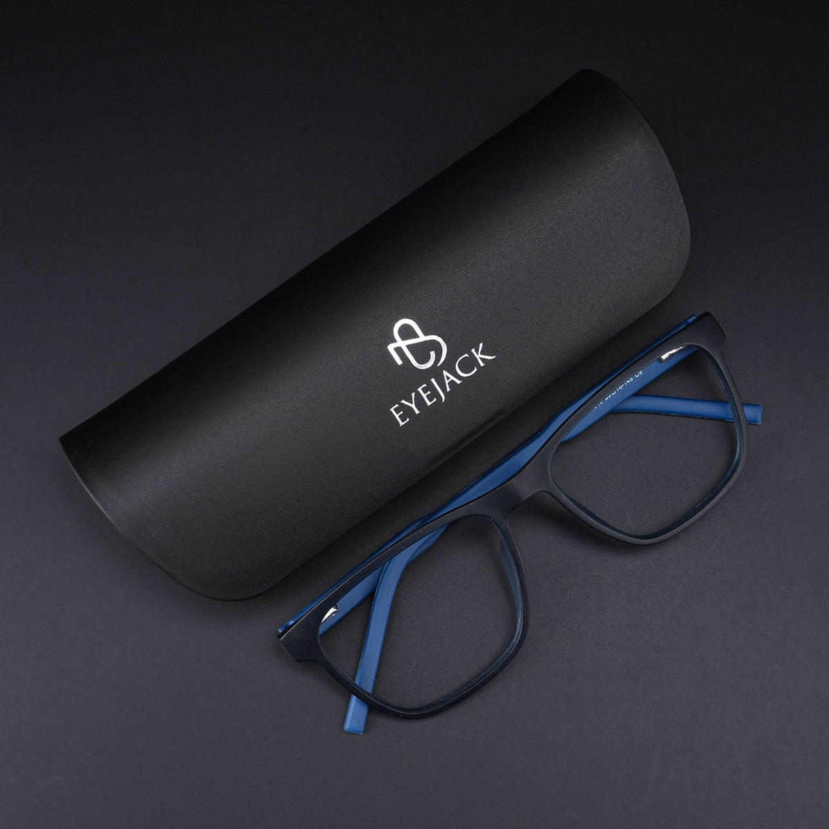 Eyejack Rush Navy Blue Square Eyeglasses for Men & Women (1010CL732-C8)