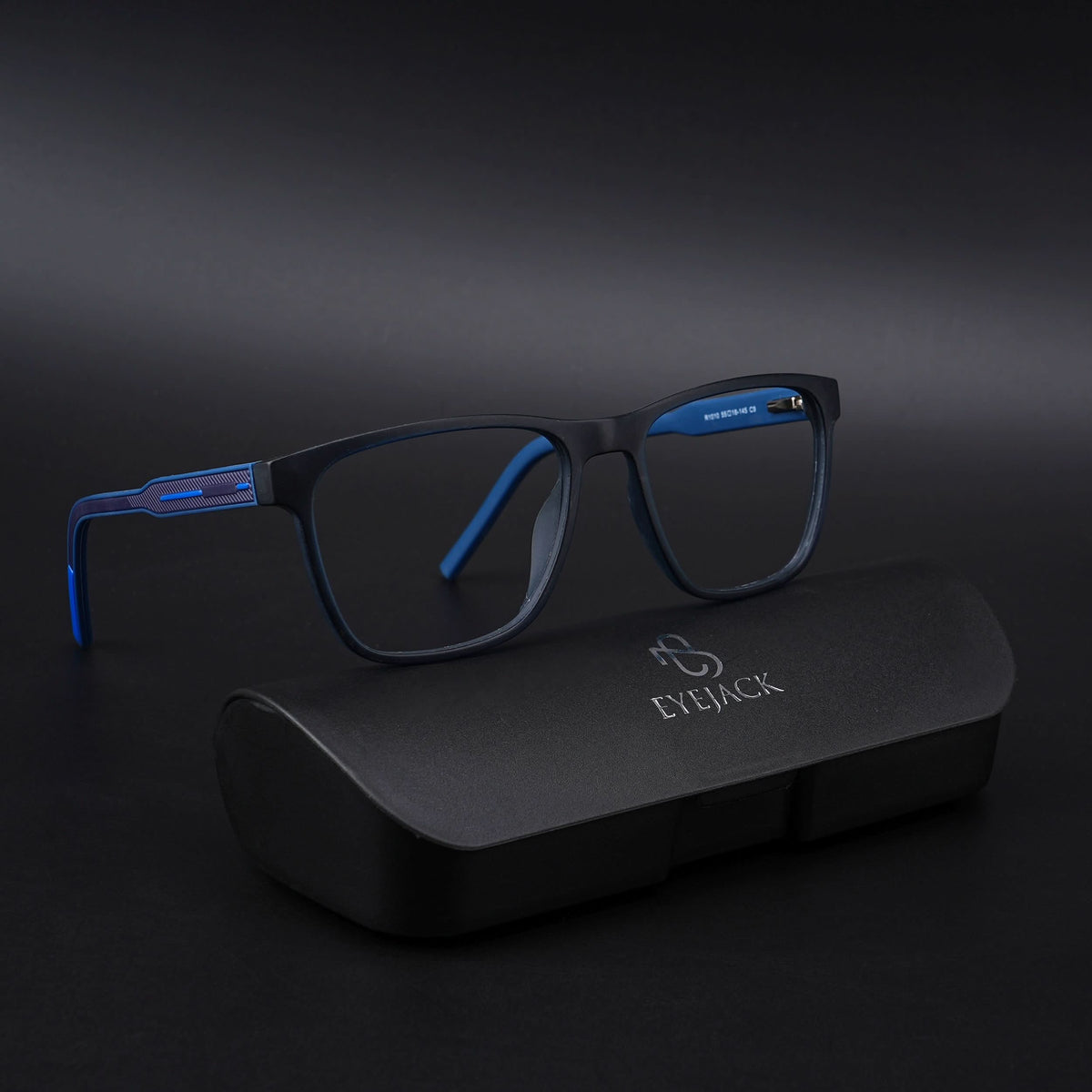 Eyejack Rush Navy Blue Square Eyeglasses for Men & Women (1010CL732-C8)