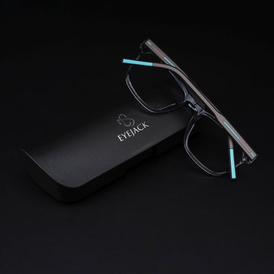 Eyejack Rush Grey Square Eyeglasses for Men & Women (1010CL733-C9)