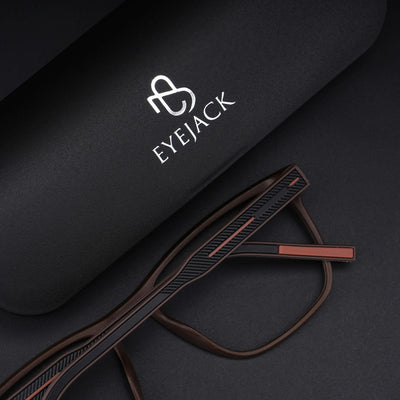 Eyejack Rush Matt Brown Square Eyeglasses for Men & Women (1010CL734-C10)