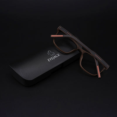 Eyejack Rush Matt Brown Square Eyeglasses for Men & Women (1010CL734-C10)