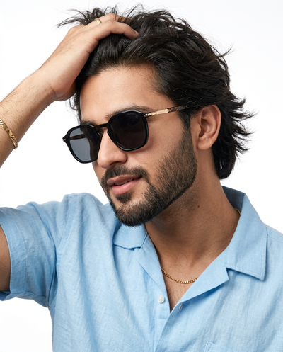 Eyejack Black Square Sunglasses for Men & Women (1115CL1085)