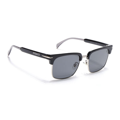 Eyejack Black & Silver Square Sunglasses for Men & Women (1119CL1088)