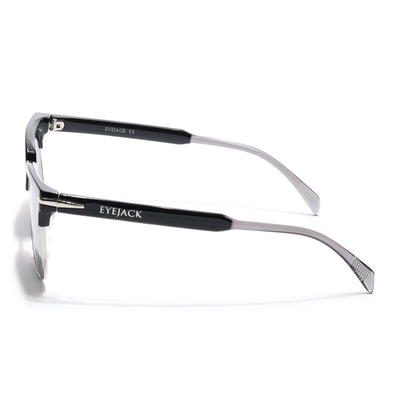 Eyejack Black & Silver Square Sunglasses for Men & Women (1119CL1088)