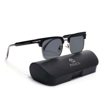 Eyejack Black & Silver Square Sunglasses for Men & Women (1119CL1088)