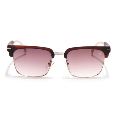 Eyejack Brown & Golden Square Sunglasses for Men & Women (1119CL1090)