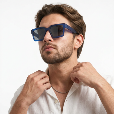 Eyejack Blue Square Sunglasses for Men & Women (1126CL1030)