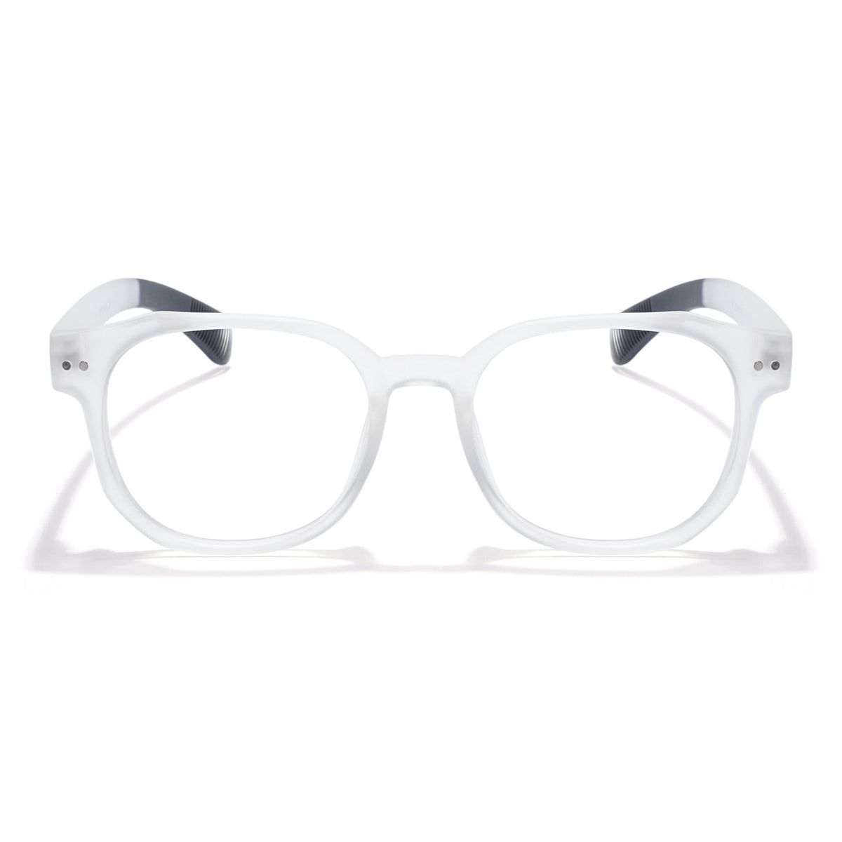 Eyejack Thunder Matt Transparent Round Eyeglasses for Men & Women (1387CL562-C4)
