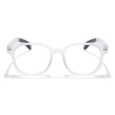 Eyejack Thunder Matt Transparent Round Eyeglasses for Men & Women (1387CL562-C4)