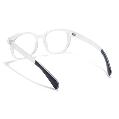 Eyejack Thunder Matt Transparent Round Eyeglasses for Men & Women (1387CL562-C4)