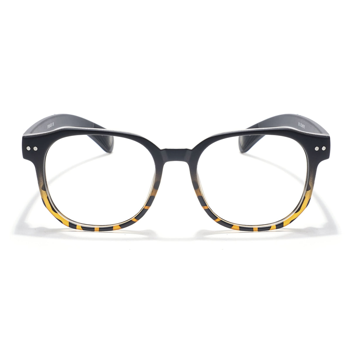 Eyejack Thunder Black & Demi Brown Round Eyeglasses for Men & Women (1387CL563-C5)