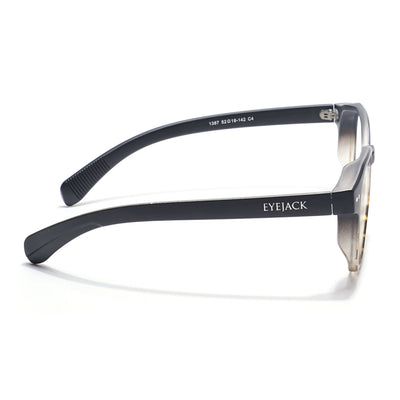 Eyejack Thunder Black & Demi Brown Round Eyeglasses for Men & Women (1387CL563-C5)