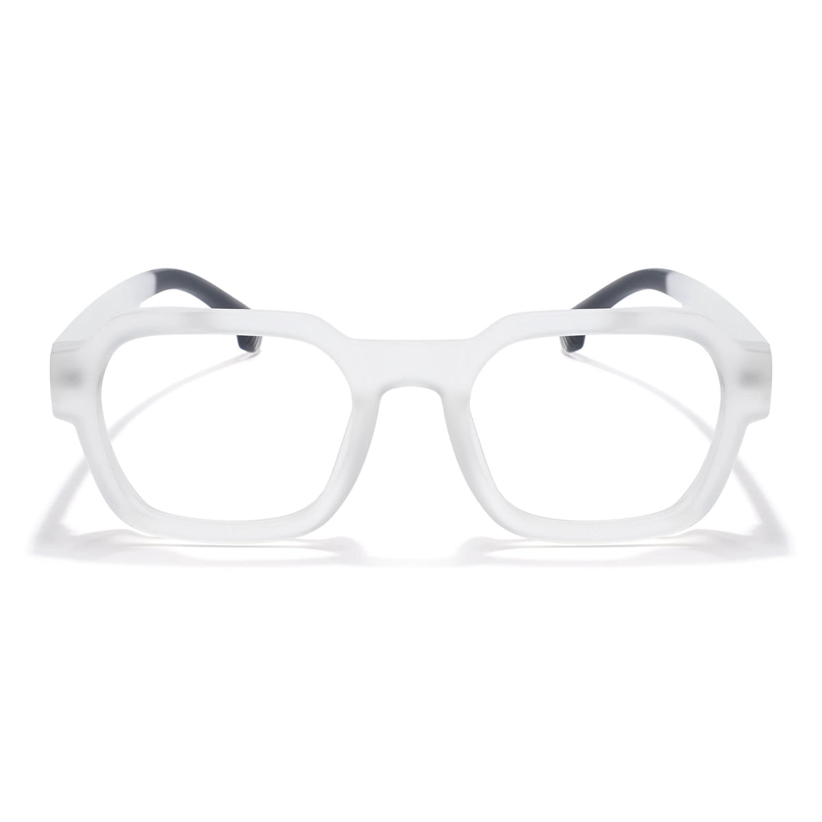 Eyejack Thunder Matt Transparent Square Eyeglasses for Men & Women (1388CL567-C4)