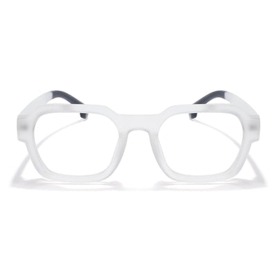 Eyejack Thunder Matt Transparent Square Eyeglasses for Men & Women (1388CL567-C4)