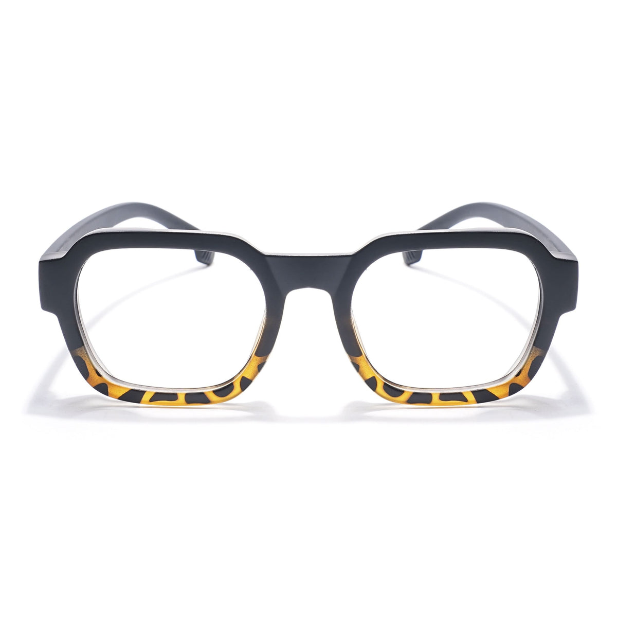Eyejack Thunder Black & Demi Brown Square Eyeglasses for Men & Women (1388CL568-C5)
