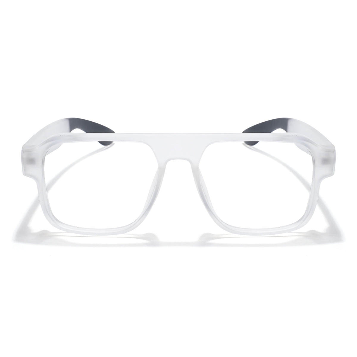 Eyejack Thunder Matt Transparent Square Eyeglasses for Men & Women (1389CL570-C2)