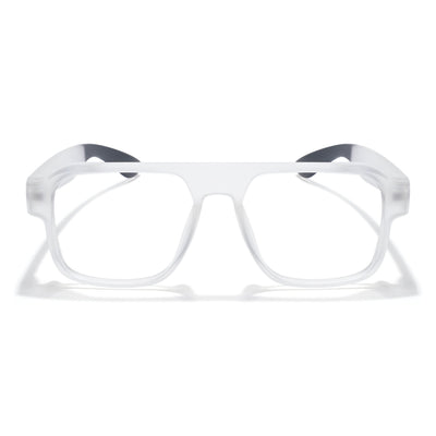 Eyejack Thunder Matt Transparent Square Eyeglasses for Men & Women (1389CL570-C2)