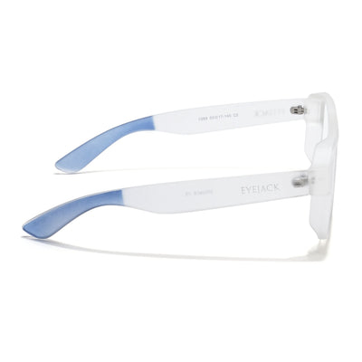 Eyejack Thunder Matt Transparent Square Eyeglasses for Men & Women (1389CL572-C4)