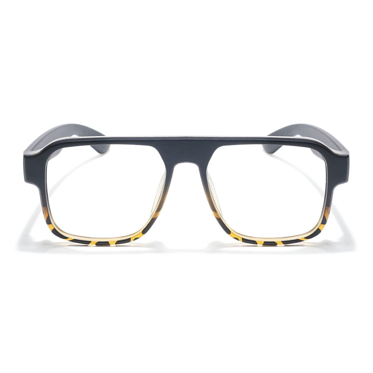 Eyejack Thunder Black & Demi Brown Square Eyeglasses for Men & Women (1389CL573-C5)