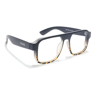 Eyejack Thunder Black & Demi Brown Square Eyeglasses for Men & Women (1389CL573-C5)