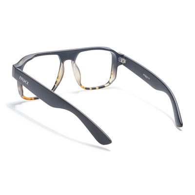 Eyejack Thunder Black & Demi Brown Square Eyeglasses for Men & Women (1389CL573-C5)