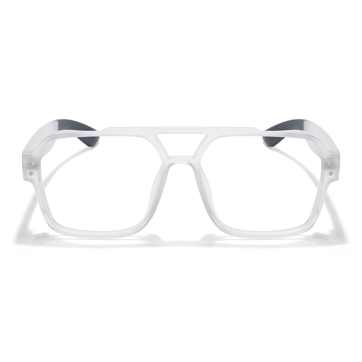 Eyejack Thunder Matt Transparent Wayfarer Eyeglasses for Men & Women (1390CL575-C2)