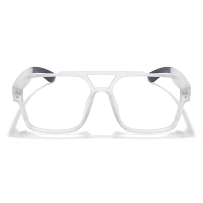 Eyejack Thunder Matt Transparent Wayfarer Eyeglasses for Men & Women (1390CL575-C2)