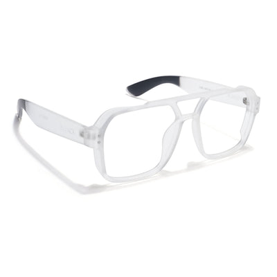 Eyejack Thunder Matt Transparent Wayfarer Eyeglasses for Men & Women (1390CL575-C2)