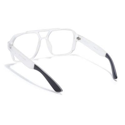 Eyejack Thunder Matt Transparent Wayfarer Eyeglasses for Men & Women (1390CL575-C2)