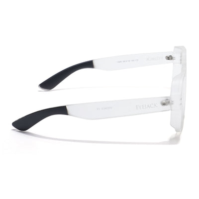 Eyejack Thunder Matt Transparent Wayfarer Eyeglasses for Men & Women (1390CL575-C2)