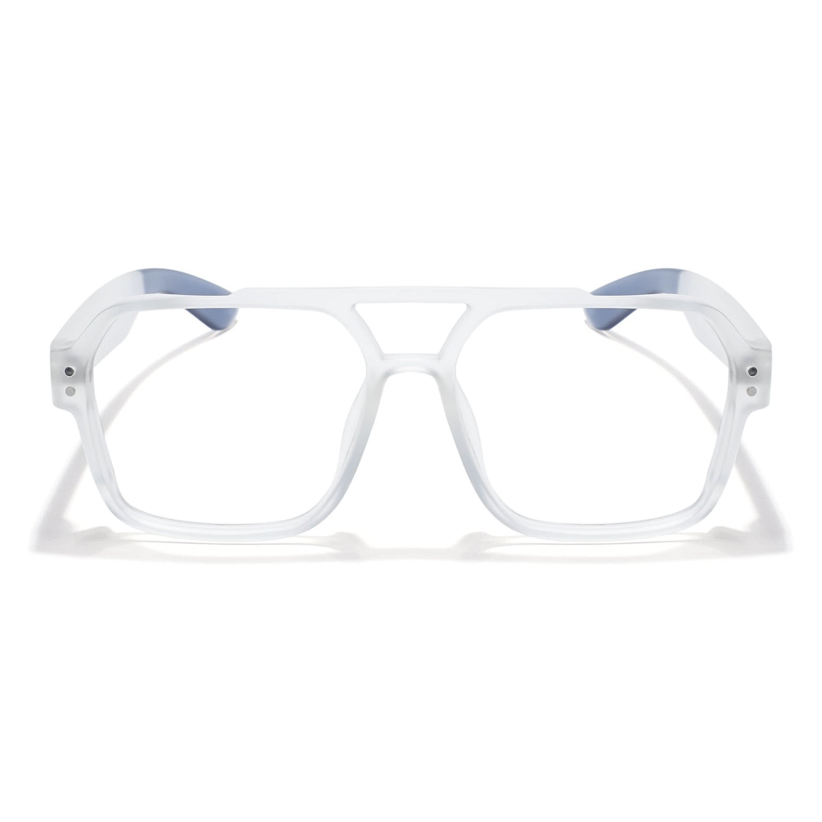 Eyejack Thunder Matt Transparent Wayfarer Eyeglasses for Men & Women (1390CL577-C4)