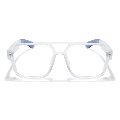 Eyejack Thunder Matt Transparent Wayfarer Eyeglasses for Men & Women (1390CL577-C4)