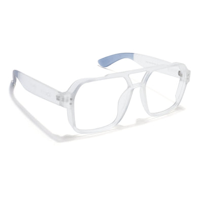 Eyejack Thunder Matt Transparent Wayfarer Eyeglasses for Men & Women (1390CL577-C4)