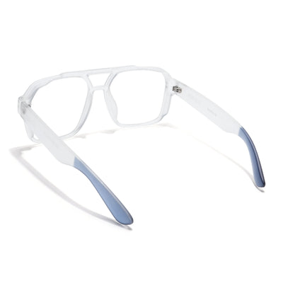 Eyejack Thunder Matt Transparent Wayfarer Eyeglasses for Men & Women (1390CL577-C4)