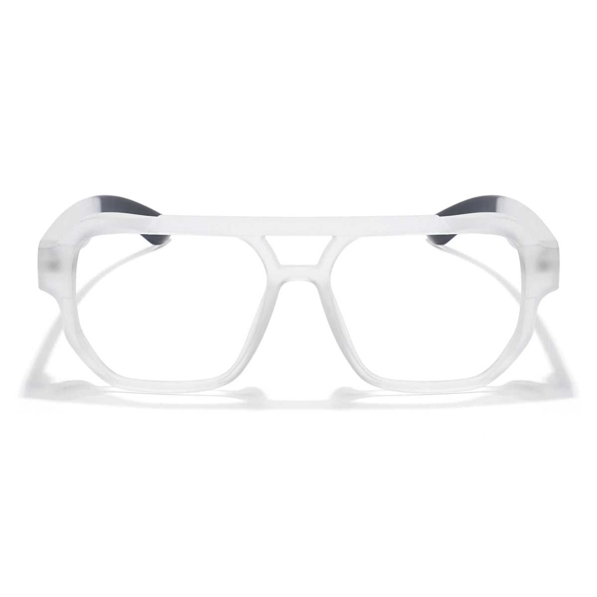 Eyejack Thunder Matt Transparent Wayfarer Eyeglasses for Men & Women (1391CL580-C2)