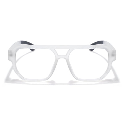 Eyejack Thunder Matt Transparent Wayfarer Eyeglasses for Men & Women (1391CL580-C2)