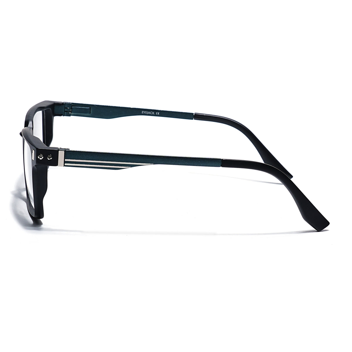 Eyejack Black Rectangle Eyeglasses for Men & Women (162001FCL2437)