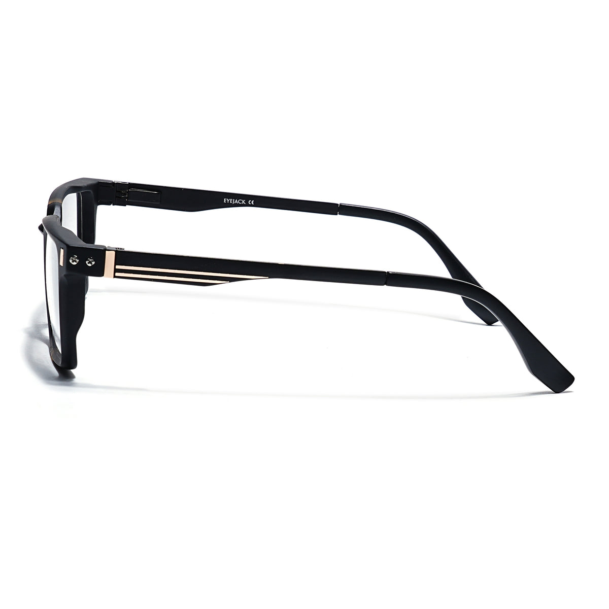 Eyejack Black & Brown Rectangle Eyeglasses for Men & Women (162001FCL2438)