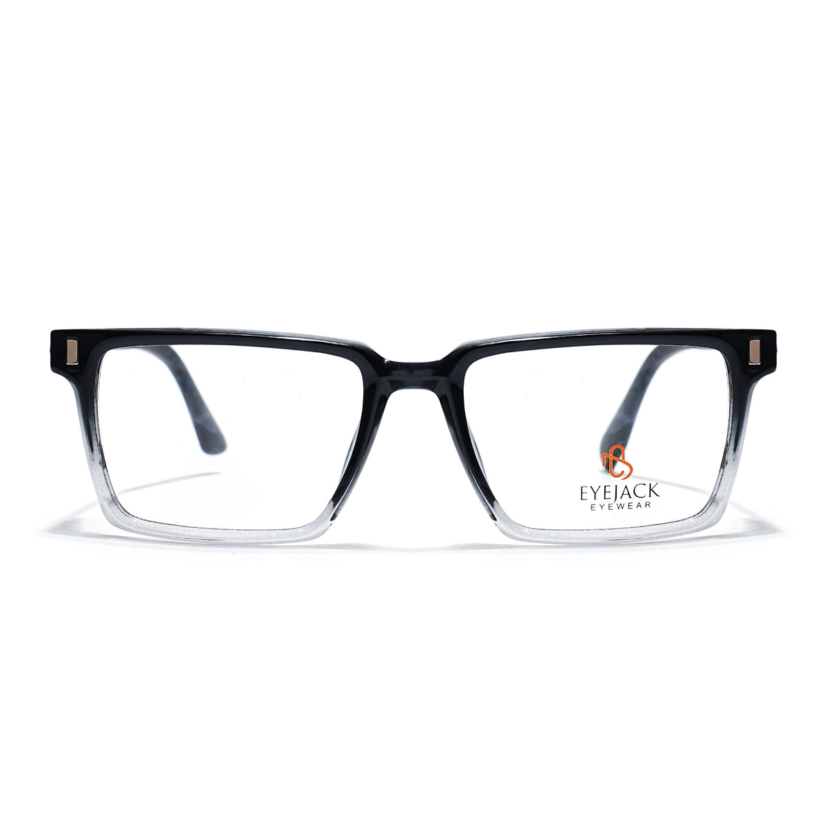 Eyejack Black & Transparent Rectangle Eyeglasses for Men & Women (162001FCL2439)