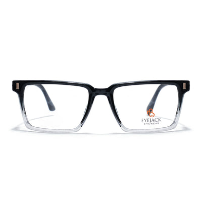 Eyejack Black & Transparent Rectangle Eyeglasses for Men & Women (162001FCL2439)