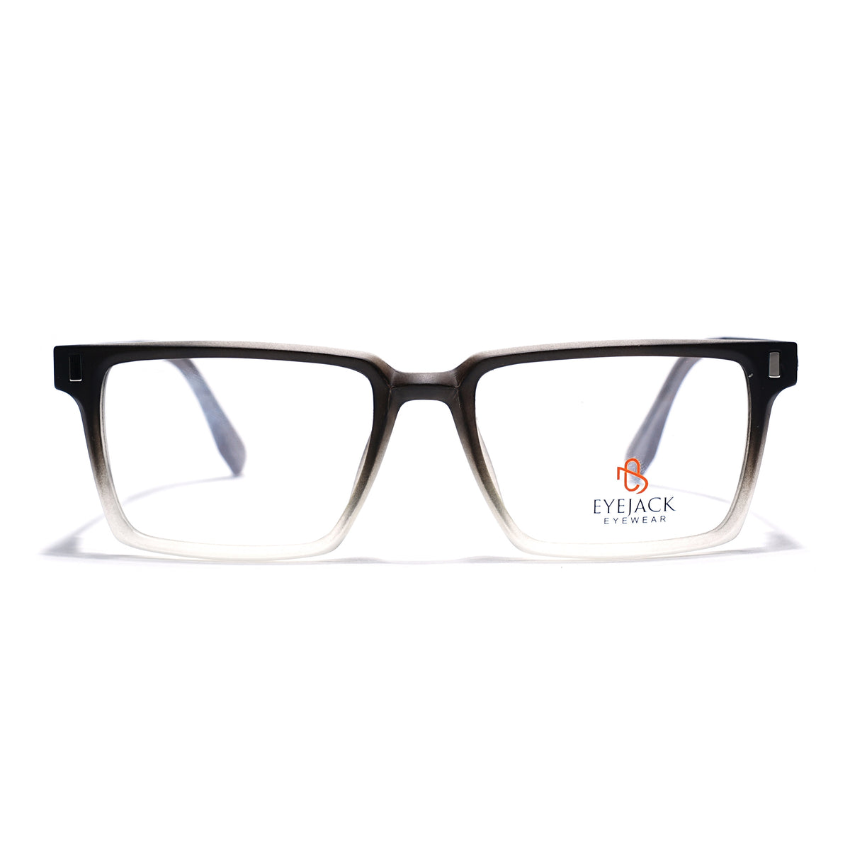 Eyejack Black & Grey Rectangle Eyeglasses for Men & Women (162001FCL2440)