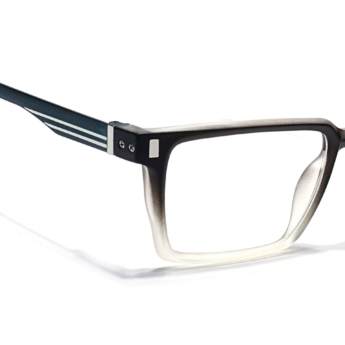 Eyejack Black & Grey Rectangle Eyeglasses for Men & Women (162001FCL2440)