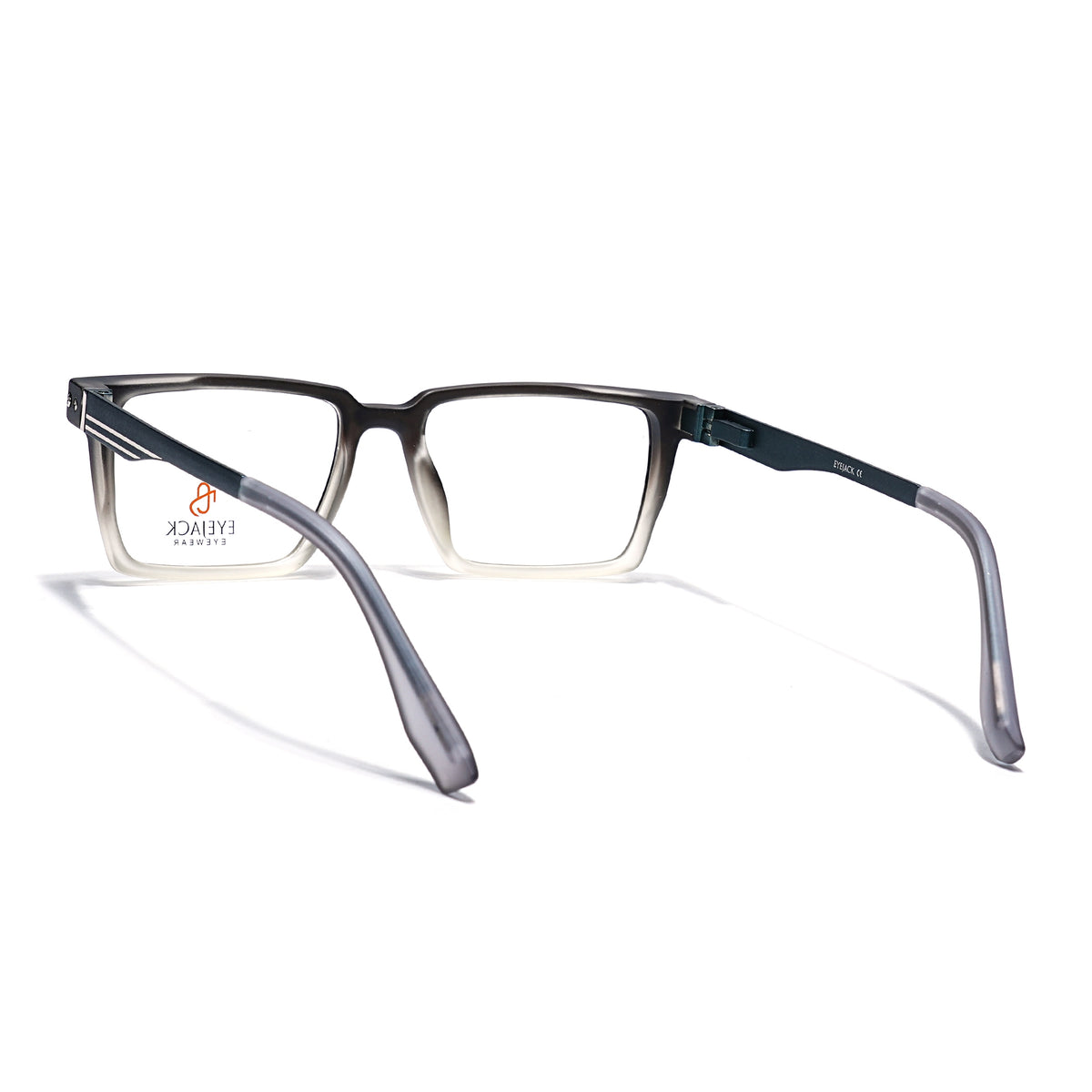 Eyejack Black & Grey Rectangle Eyeglasses for Men & Women (162001FCL2440)
