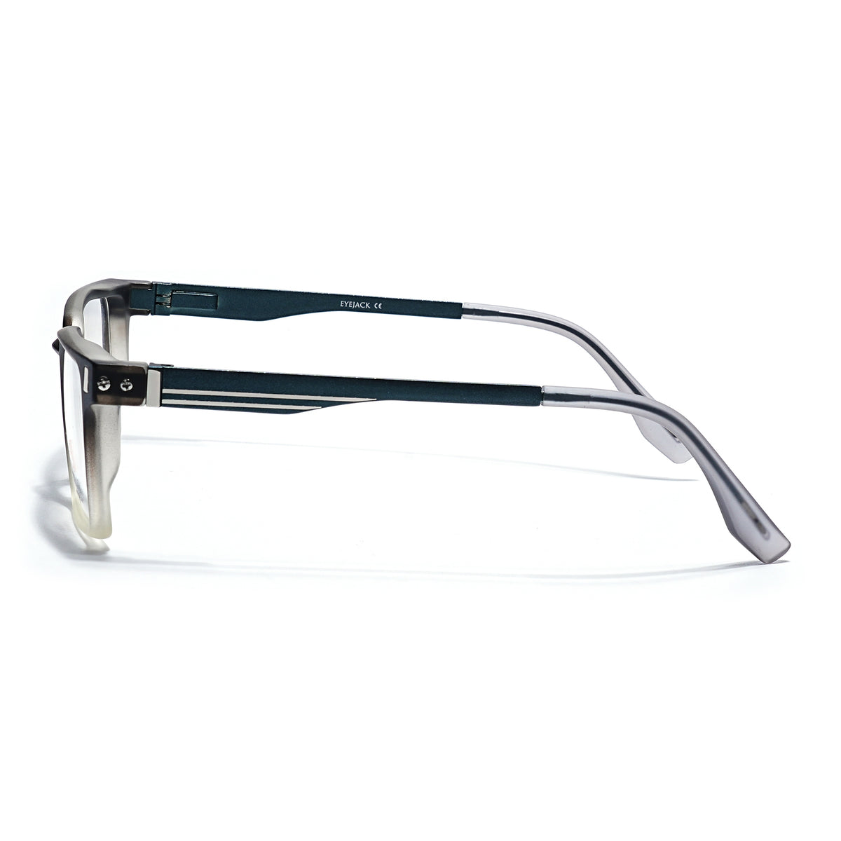 Eyejack Black & Grey Rectangle Eyeglasses for Men & Women (162001FCL2440)