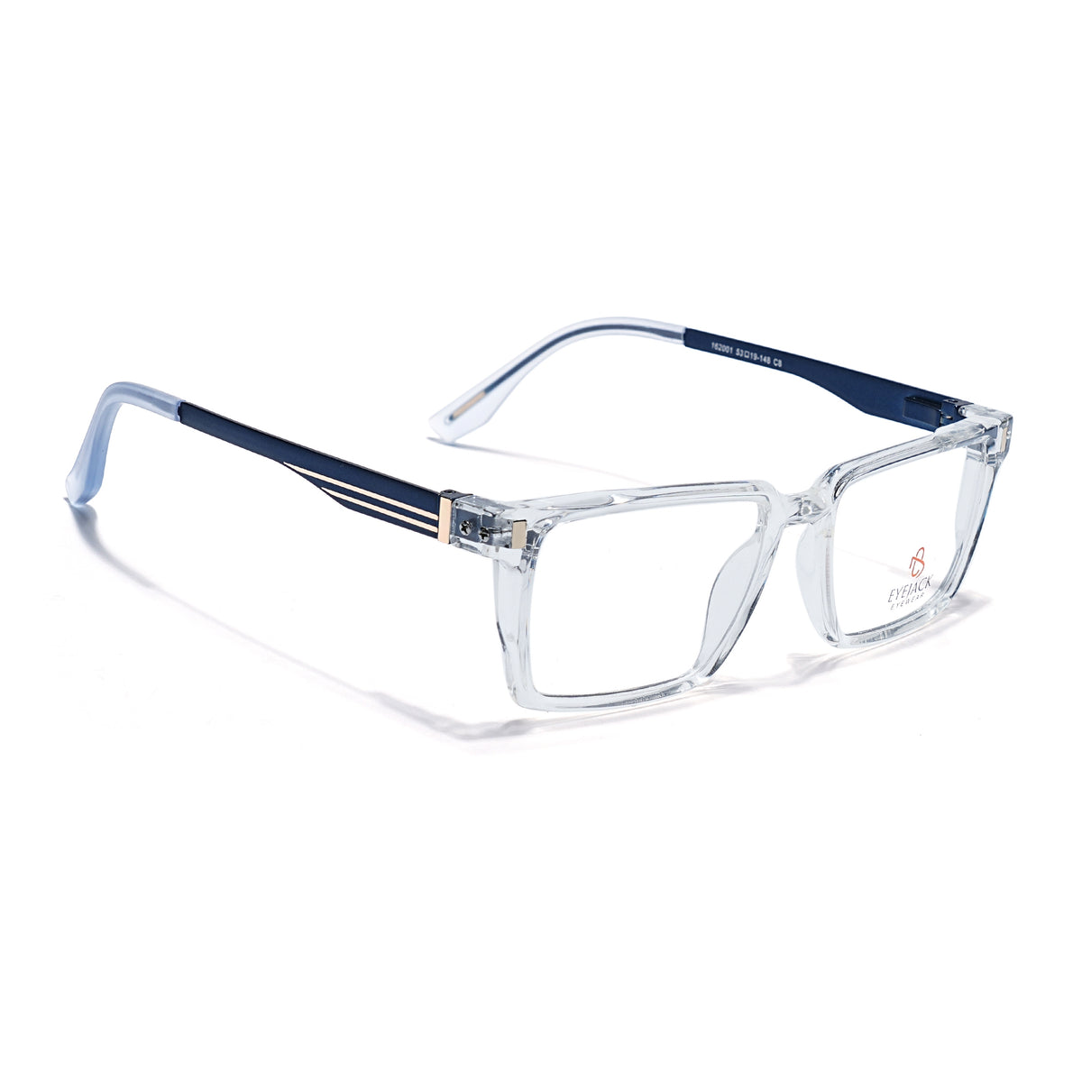 Eyejack Transparent Rectangle Eyeglasses for Men & Women (162001FCL2447)
