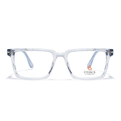Eyejack Transparent Rectangle Eyeglasses for Men & Women (162001FCL2447)