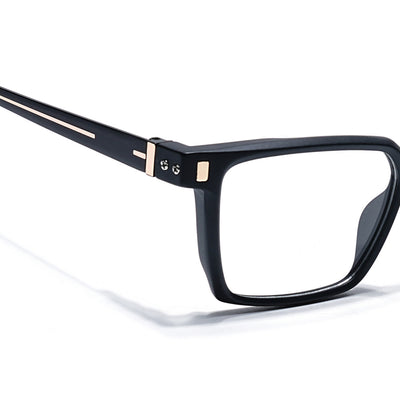 Eyejack Black Rectangle Eyeglasses for Men & Women (162002FCL2448)